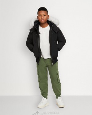 Moose Knuckles Bomber Shearling Bomberjacke Kinder Schwarz | 58402HNST