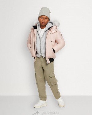 Moose Knuckles Bomber Shearling Bomberjacke Kinder Rosa | 03295FUDE