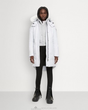 Moose Knuckles Cloud Parka Shearling Parkas Damen Nimbus Cloud / Natural Shearling | 31806FMKQ