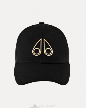 Moose Knuckles Hollow Logo Cap Baseball caps Damen Schwarz | 12867EJZL