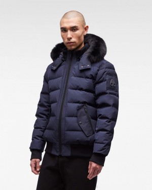 Moose Knuckles Onyx Scotchtown Bomber Bomberjacke Herren Navy Schwarz | 52679DEYW