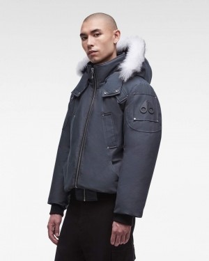 Moose Knuckles Original Ballistic Bomber Shearling Bomberjacke Herren Granite / Natural Shearling | 45023UYMF