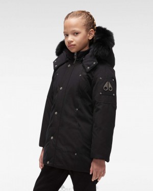 Moose Knuckles Original Parka Fur Parkas Kinder Schwarz Schwarz | 78243SGQI