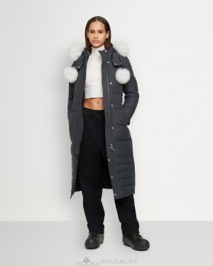 Moose Knuckles Original Saskatchewan Parka Fur Parkas Damen Granite / Natural Fox Fur | 62498AYIW