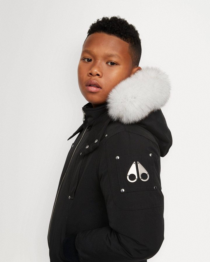 Moose Knuckles Bomber Shearling Bomberjacke Kinder Schwarz | 58402HNST