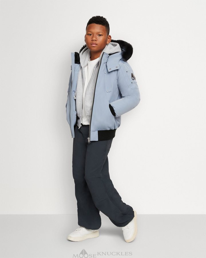 Moose Knuckles Bomber Shearling Bomberjacke Kinder Schwarz | 07359RJNK