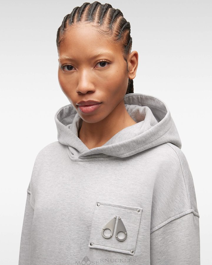 Moose Knuckles Brooklyn Hoodie Sweatshirts Damen Grau | 74380IJNH