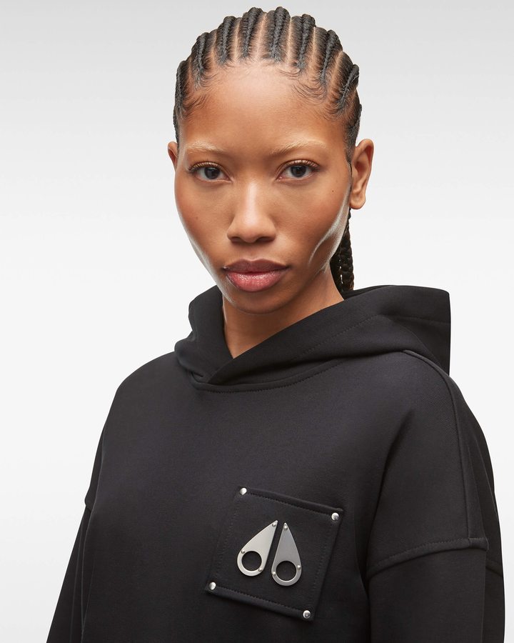 Moose Knuckles Brooklyn Hoodie Sweatshirts Damen Schwarz | 41879IMVK