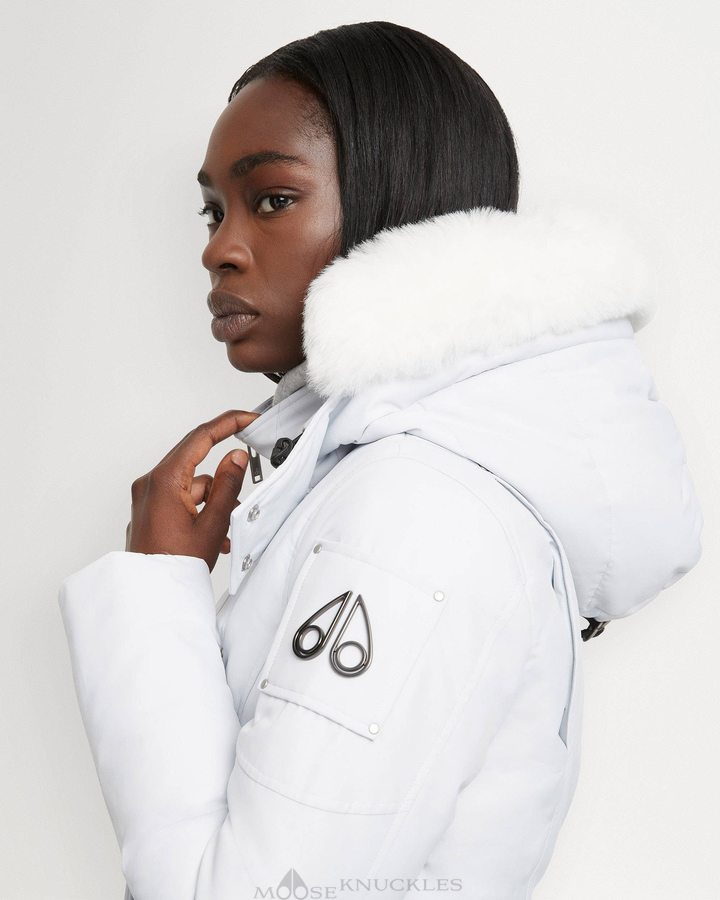 Moose Knuckles Cloud Parka Shearling Parkas Damen Nimbus Cloud / Natural Shearling | 31806FMKQ