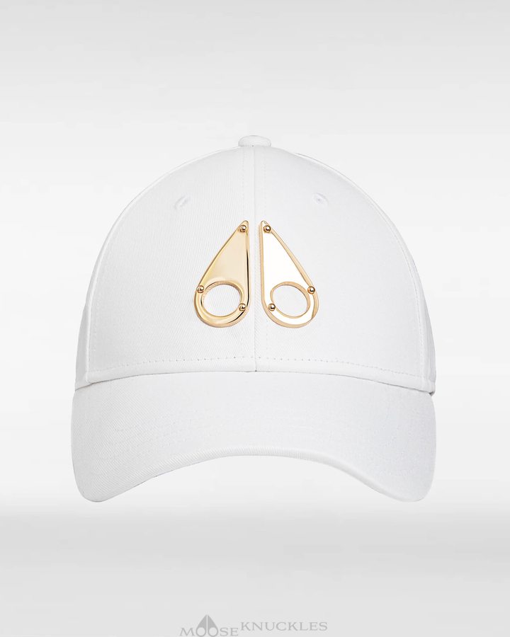 Moose Knuckles Gold Logo Icon Cap Baseball caps Herren Weiß Gold | 18749KTMN