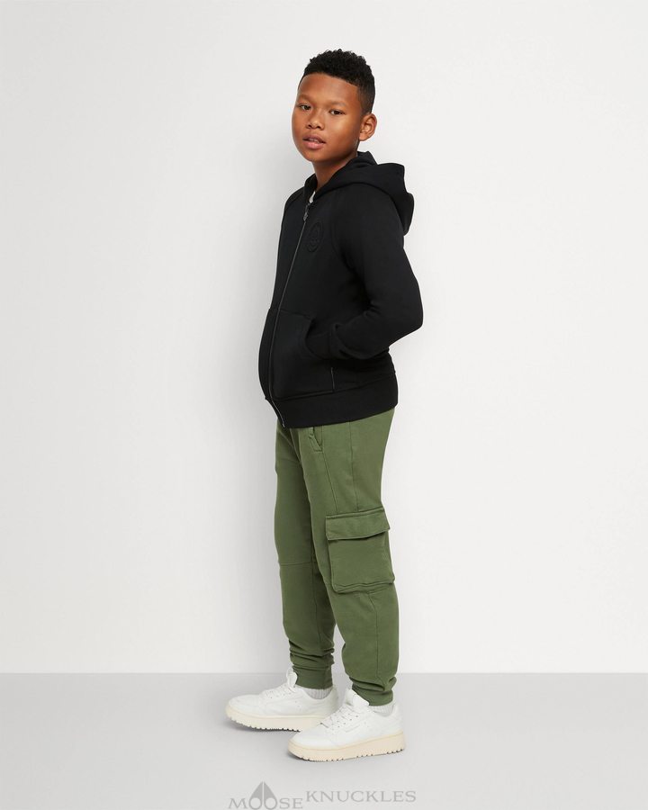 Moose Knuckles Kennedy Zip Hoodie Hoodie Kinder Schwarz | 78364ZRQG