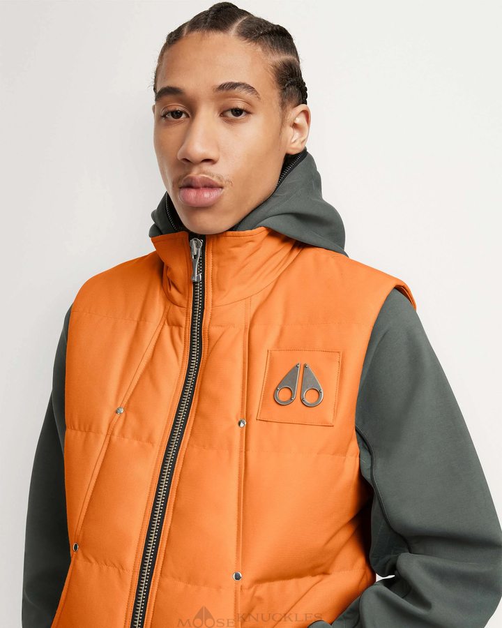 Moose Knuckles Montreal Vest Vests Herren Orange | 84210NIYV