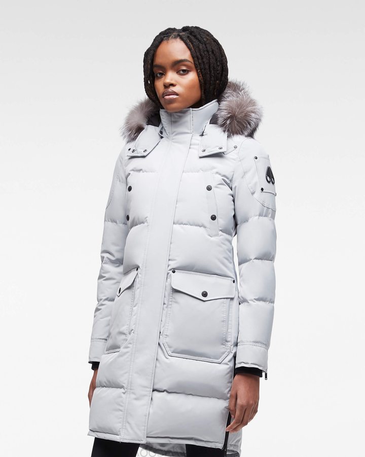 Moose Knuckles Onyx Causapscal Parka Parkas Damen Gray Birch / Frost Fox Fur | 84931KRJT