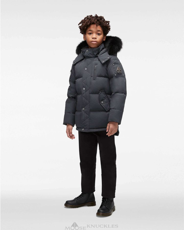 Moose Knuckles Original 3q Fur Jacken Kinder Schwarz | 63581BCVZ