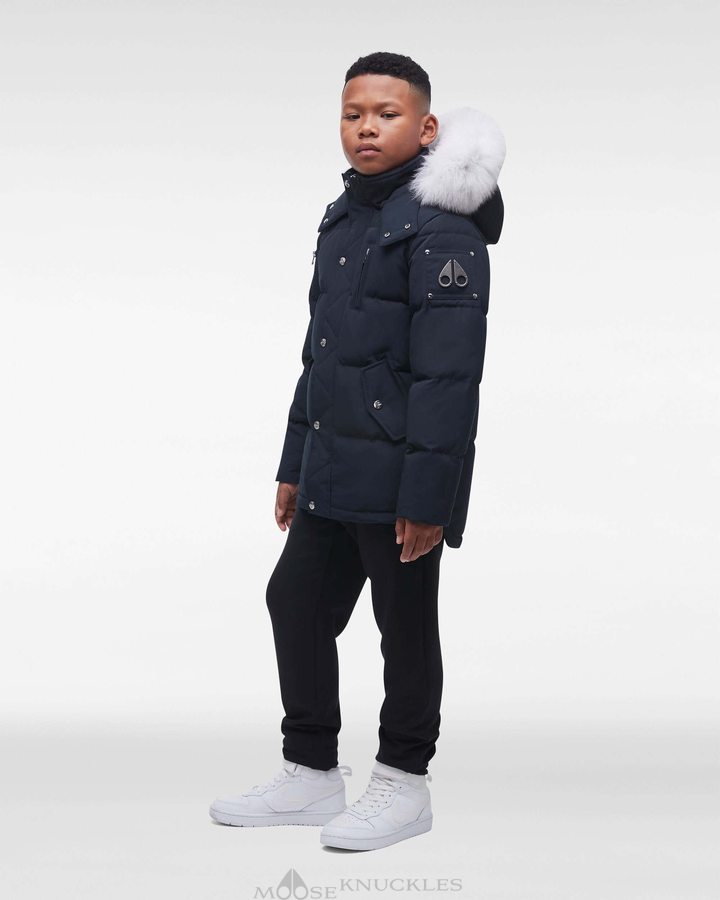 Moose Knuckles Original 3q Fur Jacken Kinder Navy | 61849RBOY