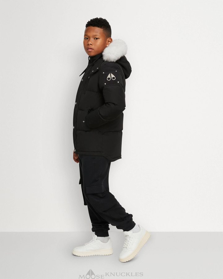 Moose Knuckles Original 3q Shearling Jacken Kinder Schwarz | 70469NPZQ