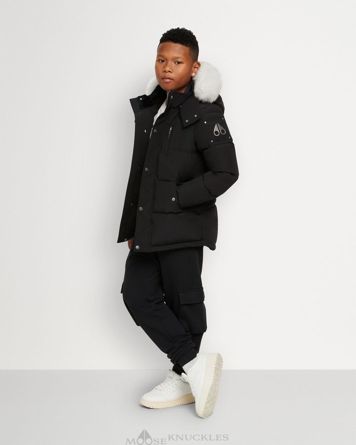 Moose Knuckles Original 3q Shearling Jacken Kinder Schwarz | 70469NPZQ