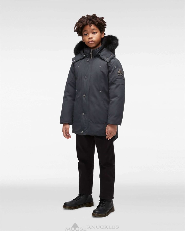 Moose Knuckles Original Parka Fur Parkas Kinder Schwarz | 08327PZIG