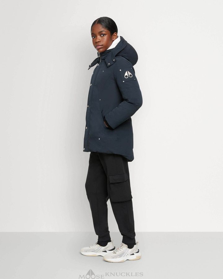 Moose Knuckles Original Parka Parkas Kinder Navy | 71038HYVJ