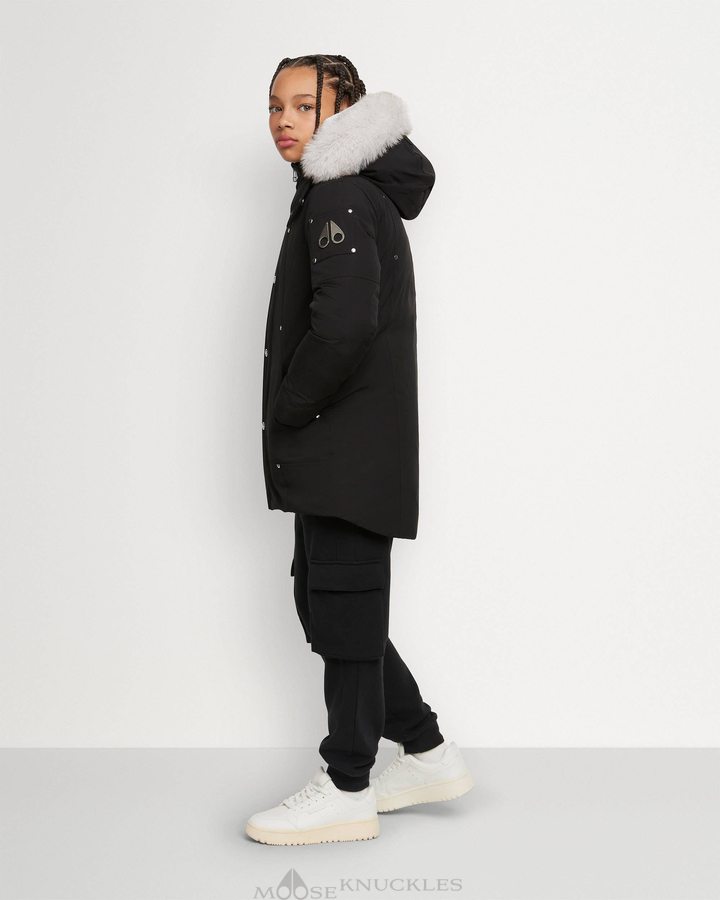 Moose Knuckles Original Parka Shearling Parkas Kinder Schwarz | 21967TAEF