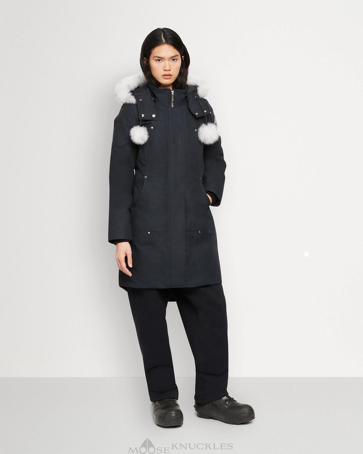 Moose Knuckles Original Stirling Parka Shearling Parkas Damen Navy | 38912LSJE