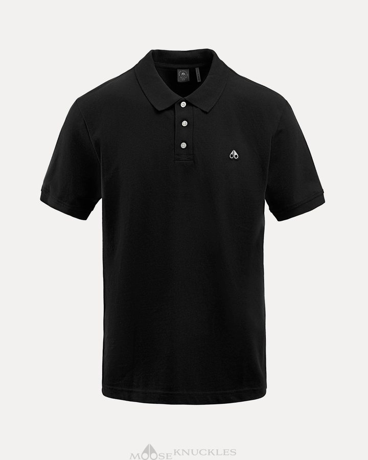 Moose Knuckles Pique Polo Tees Herren Schwarz | 60214YKAC